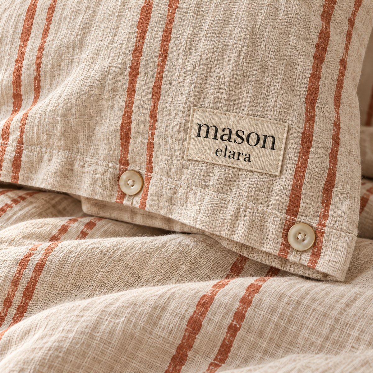 Arles Clay Stripe Linen Set