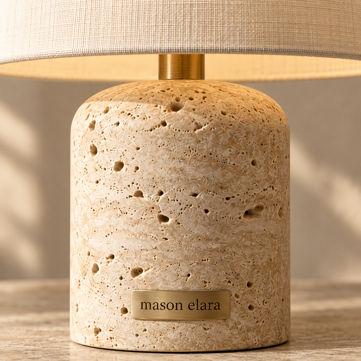 Aube Travertine Table Lamp