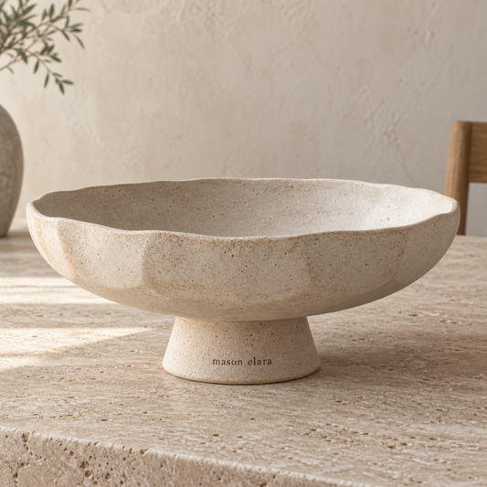 Sable Ceramic Pedestal Bowl