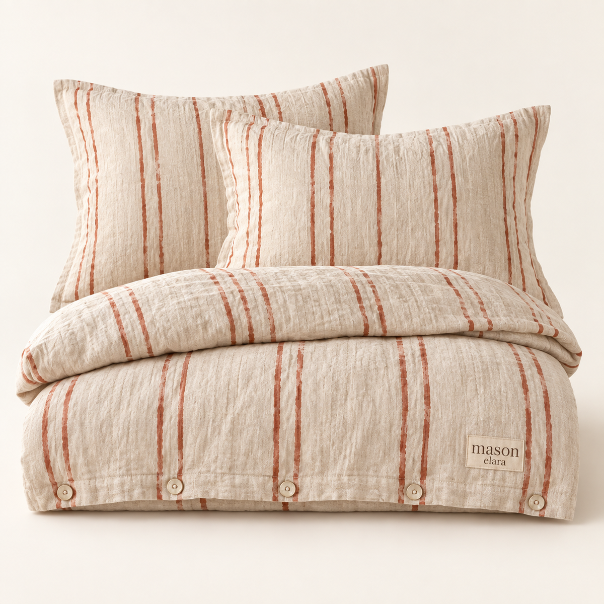 Arles Clay Stripe Linen Set