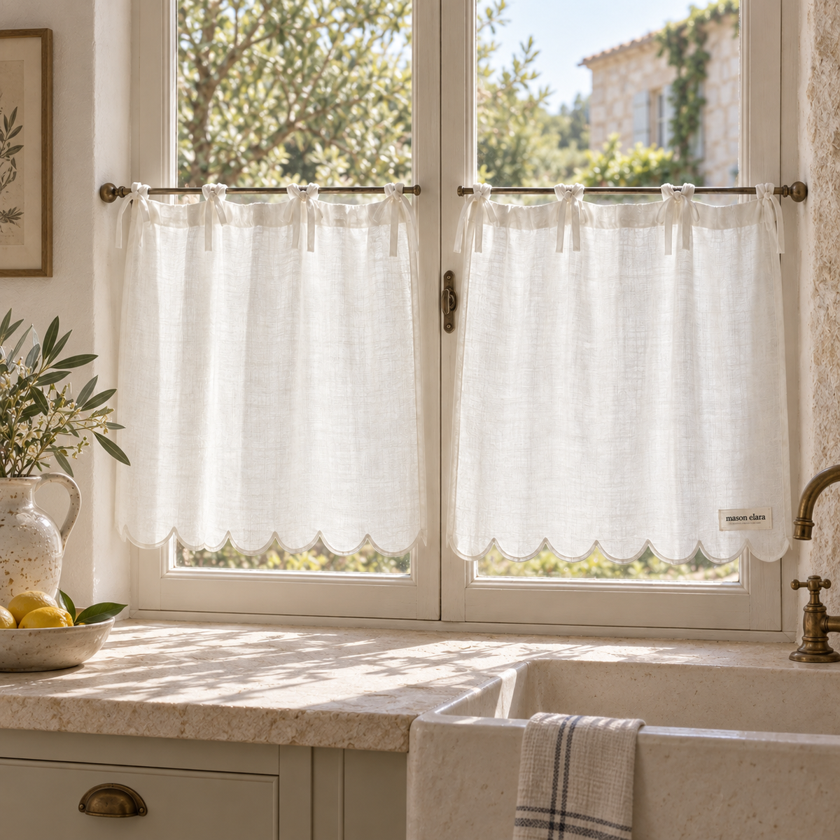Loire Scallop Cafe Curtain