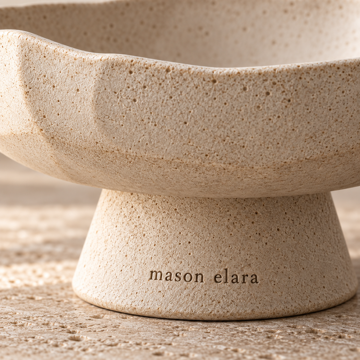 Sable Ceramic Pedestal Bowl