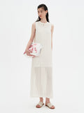 Ethereal Allure: White Transparent Sleeveless Maxi Dress
