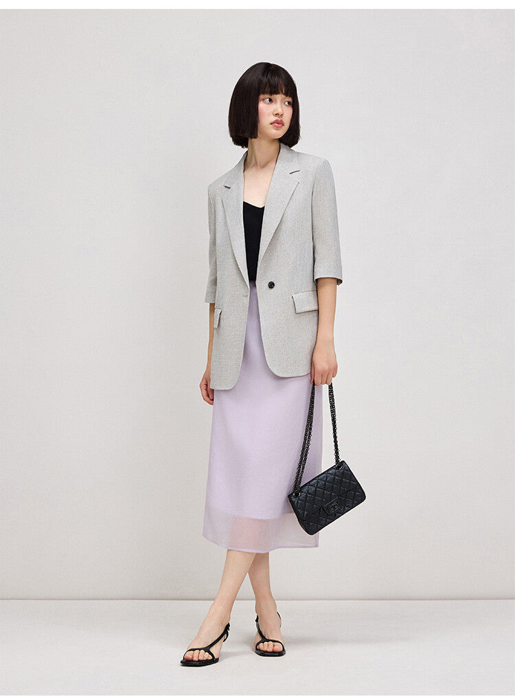 Light Grey Oversized Suit for Women