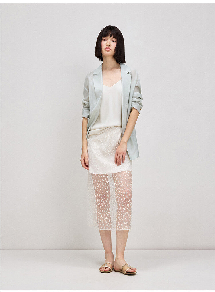 Light Green Long-Sleeve Suit Top & Short Set
