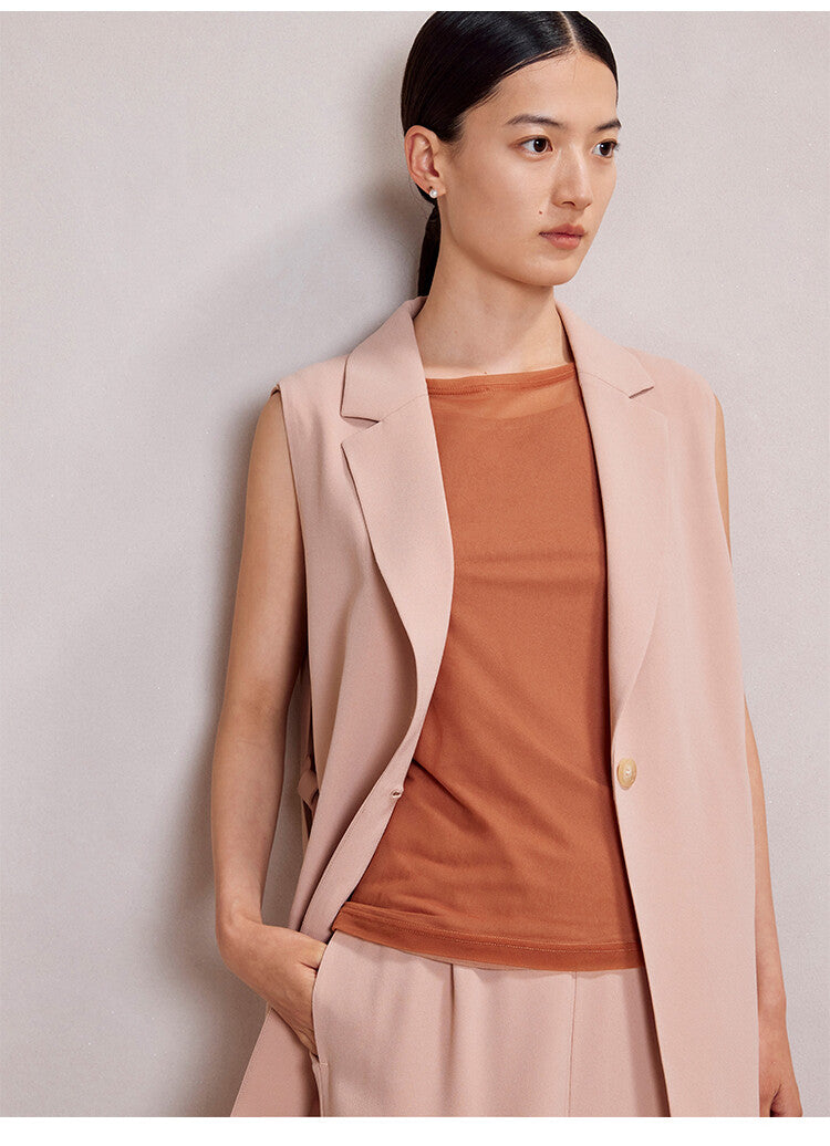Blush Pink Sleeveless Suit Set – Modern Elegance Redefined