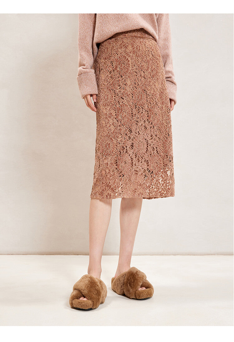 Light Brown Midi Straight Skirt – Effortless Elegance