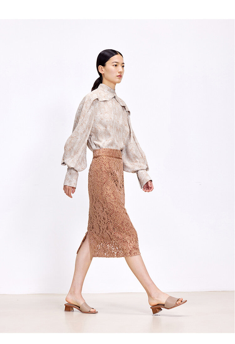 Light Brown Midi Straight Skirt – Effortless Elegance
