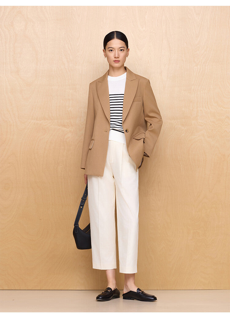 Classic White Straight Ankle-Length Pants – Effortless Elegance