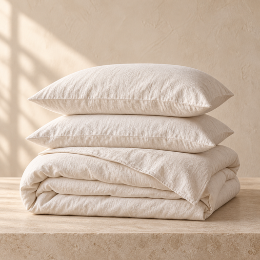 Riviera natural linen bedding set