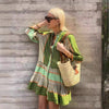 2025 NEW Boho Spring Dress Chic Linen Style Unique Print