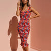 2025 Floral Midi Cami Dress SpringSummer Slim Fit
