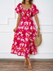 2025 Chic Summer Floral Puff Sleeve Sundress EUUS