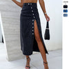2025 Asymmetric Denim Skirt High Waist Slim Fit