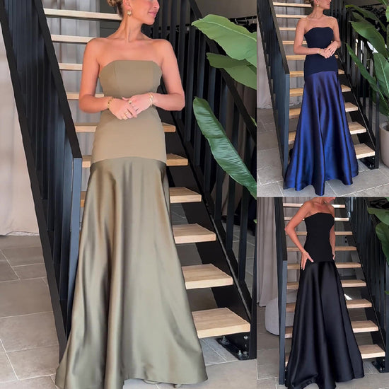 2025 NEW Sleek Summer Satin Dress European  American Style