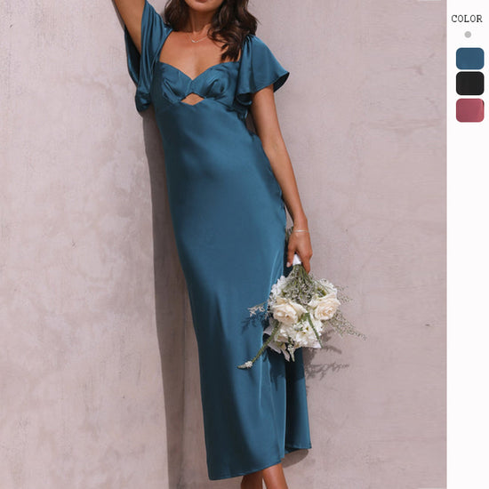 2025 NEW Elegant Womens Solid Color Maxi Dress 