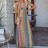 2025 Summer VNeck Sundress Sexy Backless Floral Maxi