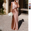 2025 NEW Satin VNeck Gown Elegant Party Dress
