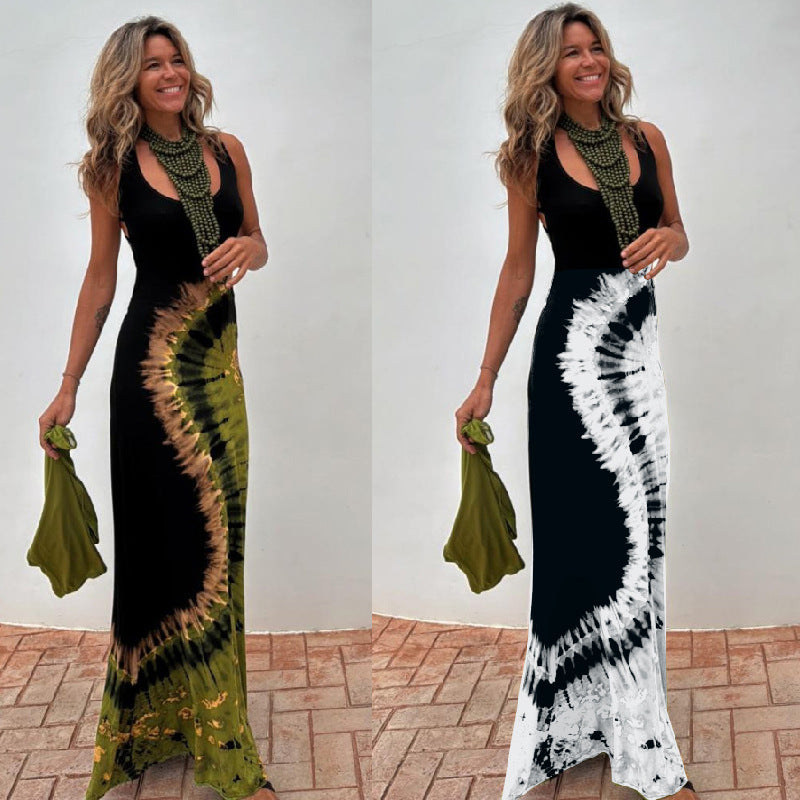 2025 NEW Summer Sexy Floral Print Sundress Backless  Bold