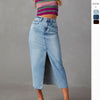 2025 NEW Sultry Slit Denim Skirt Global Chic Spring 
