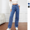 2025 NEW EuroAmerican Stretch HighWaisted Straight Leg Jeans