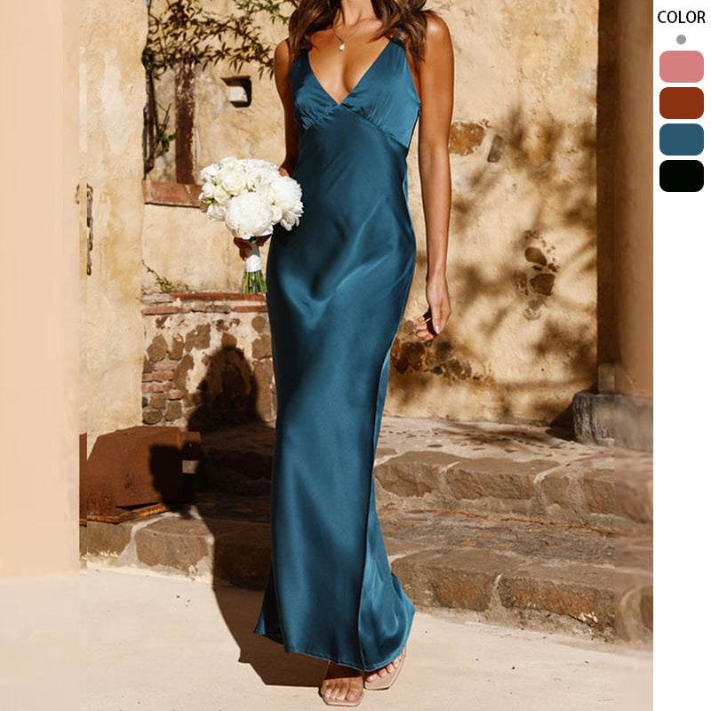 2025 Sultry VNeck Maxi Dress Sexy Chic  Flowing
