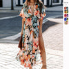 2025 Summer EuropeanStyle Sexy HighWaist Floral Maxi Dress